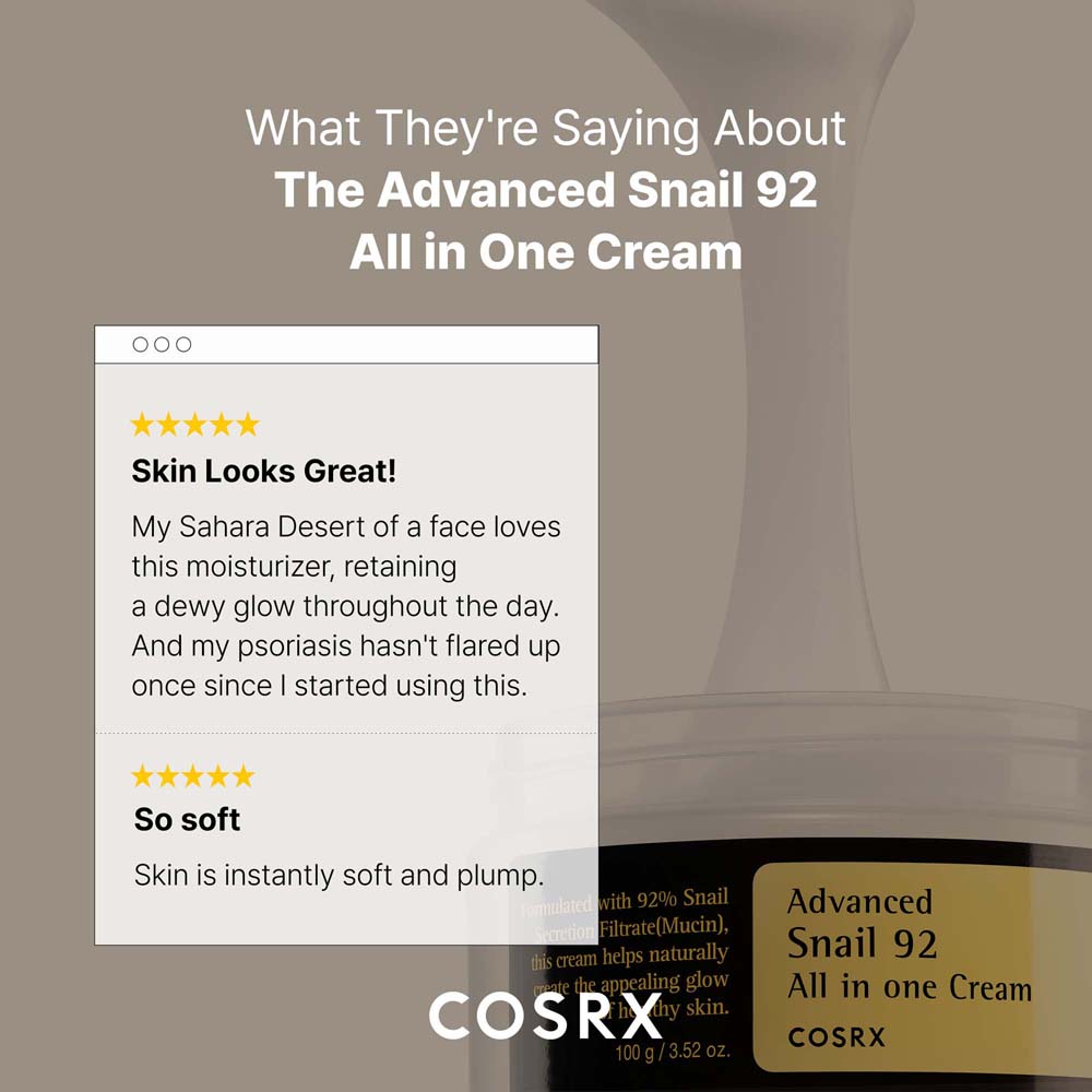 Cosrx Advanced Snail 92 All In One Cream 100Ml + Cosrx Advanced Snail 96 Mucin Power Essence 100Ml 